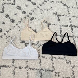 Girls Bralette Set - Cream, Black, and White